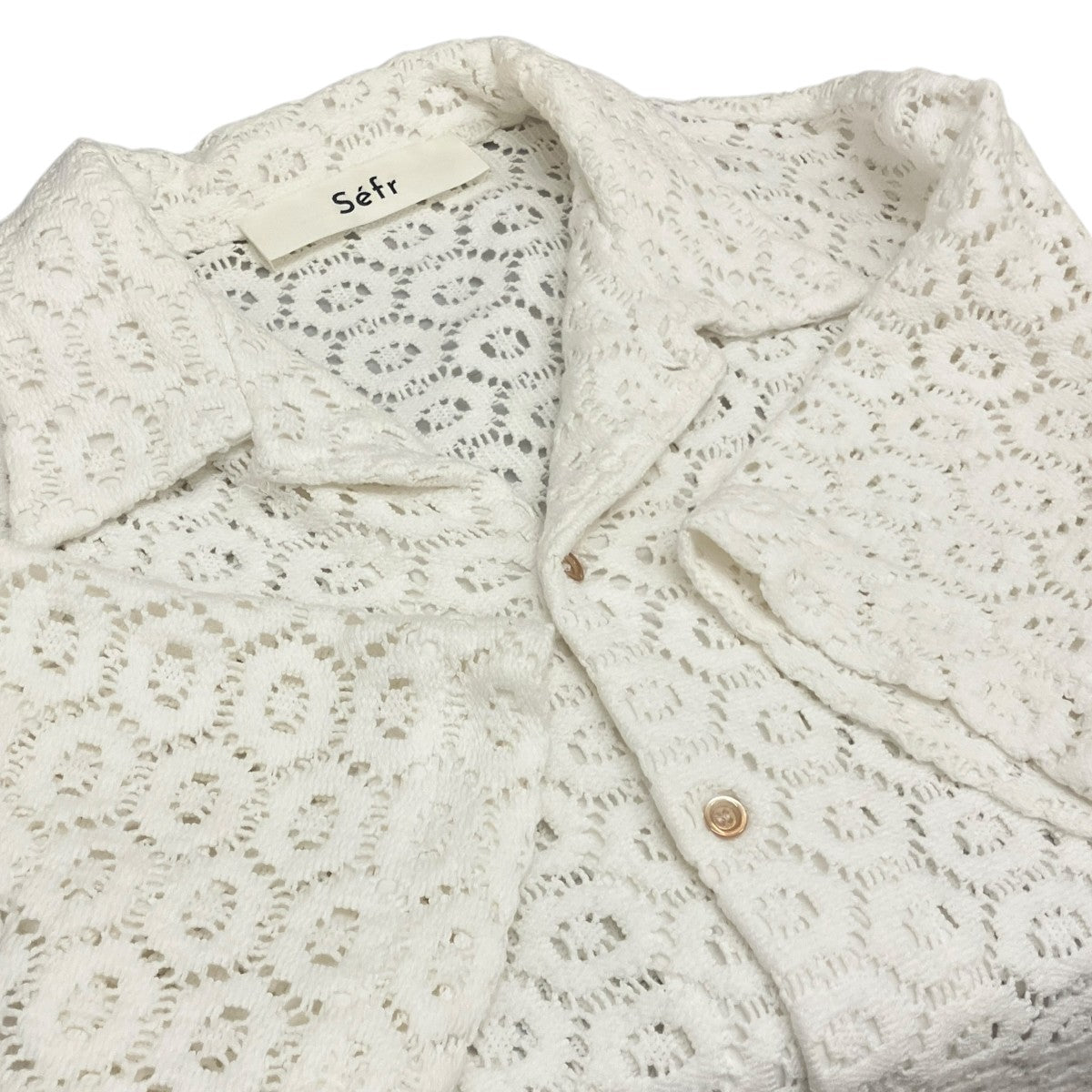 Sefr 【NOAM SHIRT】オープンカラー レースシャツ 古着・中古-5枚目のアイテム画像