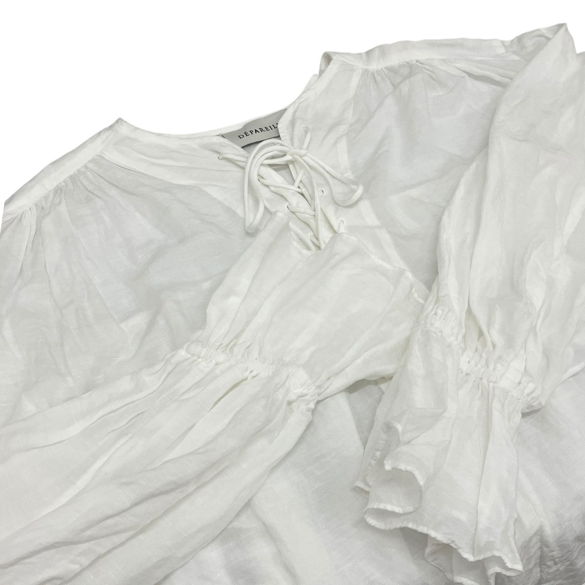 【LINEN LACE UP BLOUSE 】リネンレースアップブラウスB1152AFB321