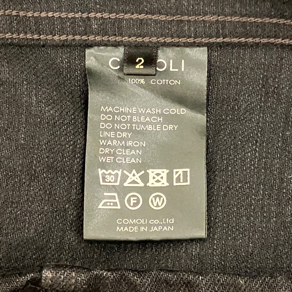 COMOLI 25AWブラックデニムワークジャケットC03-01002 古着・中古-6枚目のアイテム画像