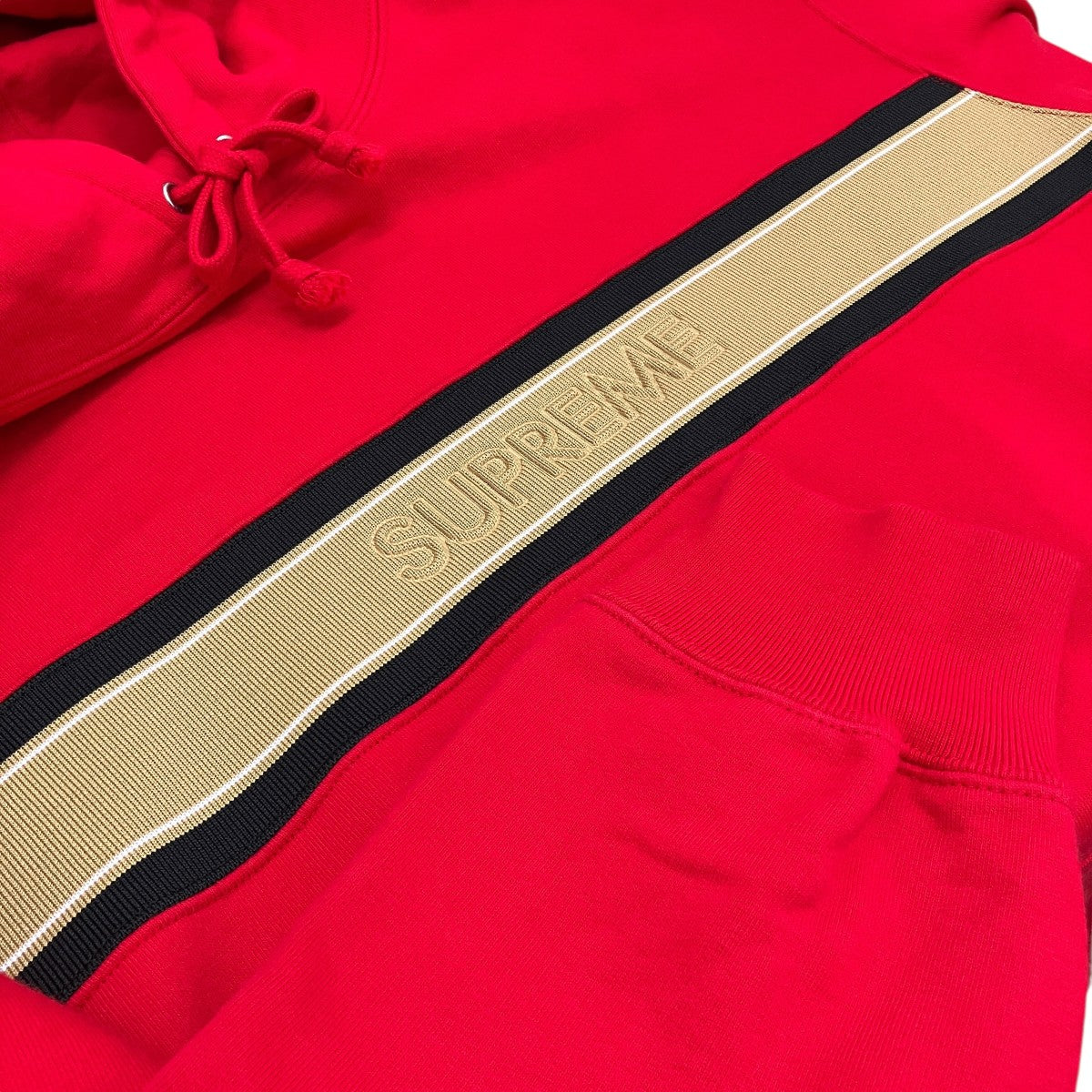 Supreme 19SS【stripe logo hooded sweatshirt】プルオーバーパーカー 古着・中古-5枚目のアイテム画像
