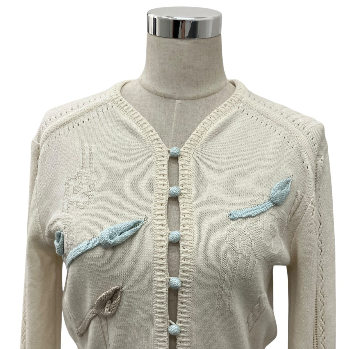 mame kurogouchi 26SS【3D Floral Motif Knit Cardigan】ニットカーディガンMM26SS-KN062 古着・中古-3枚目のアイテム画像