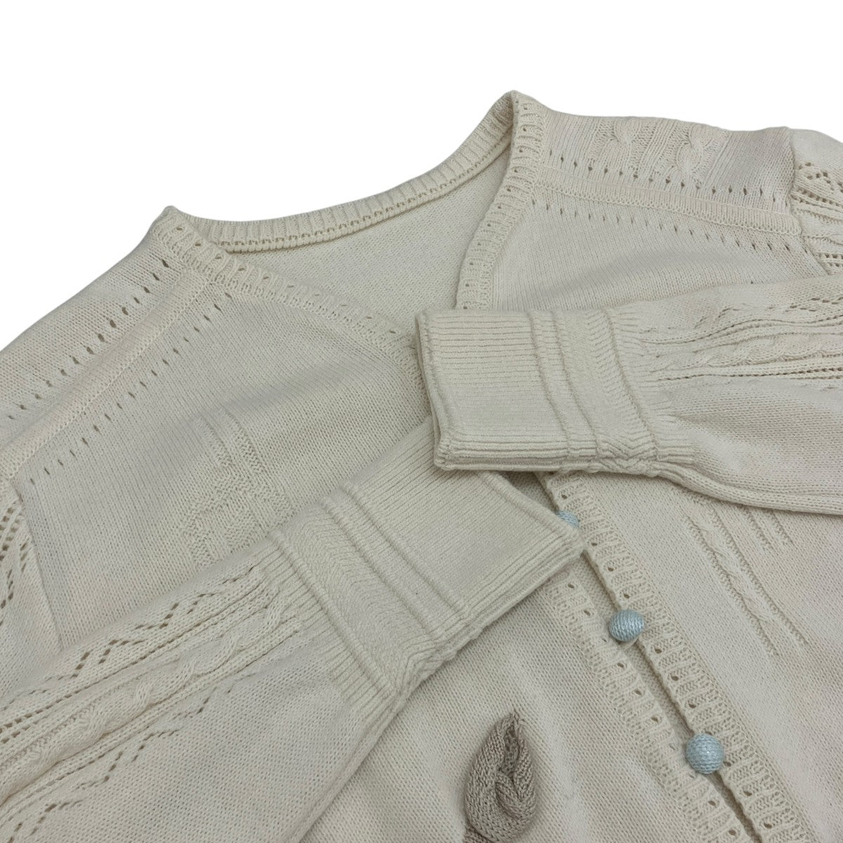 mame kurogouchi 26SS【3D Floral Motif Knit Cardigan】ニットカーディガンMM26SS-KN062 古着・中古-5枚目のアイテム画像