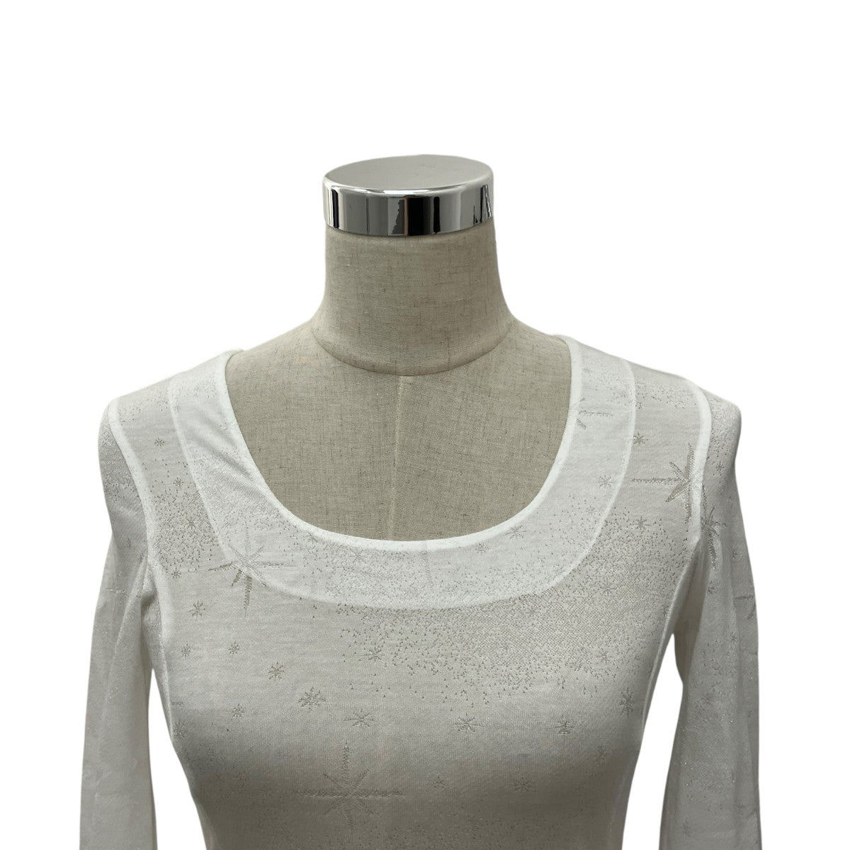 mame kurogouchi 26SS【Starry Jersey Square Neck Sheer Top】シアートップMM26SS-JS026 古着・中古-3枚目のアイテム画像