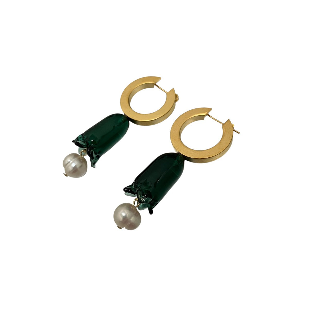 26AW【FLORAL MOTIF GLASS EARRINGS】ピアスMM26FW-AC308