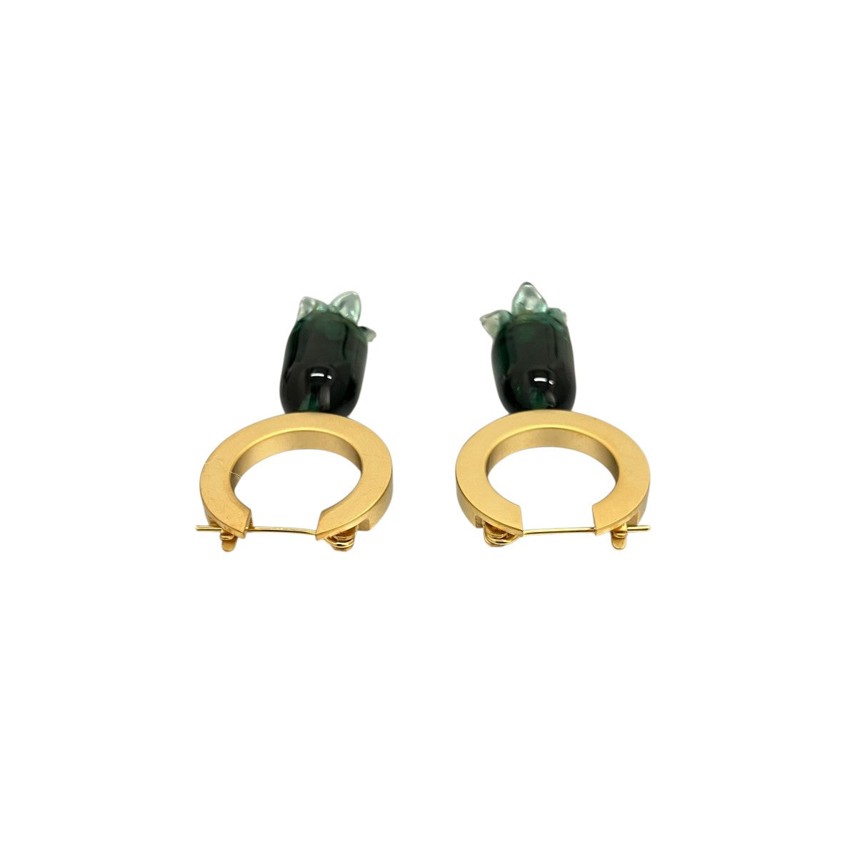 26AW【FLORAL MOTIF GLASS EARRINGS】ピアスMM26FW-AC308