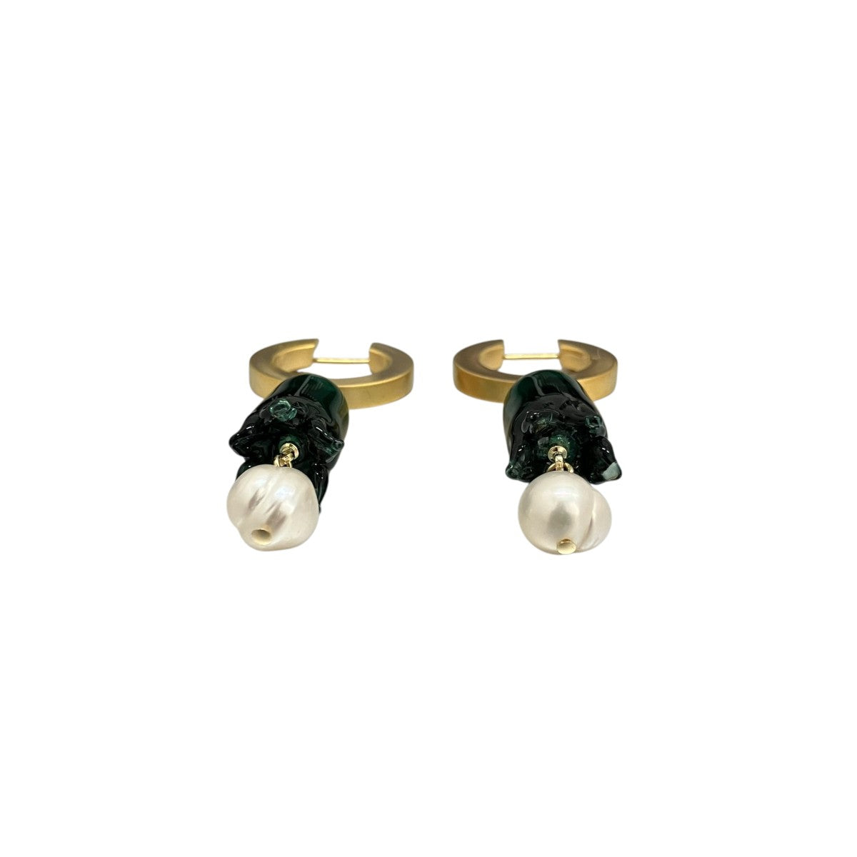 26AW【FLORAL MOTIF GLASS EARRINGS】ピアスMM26FW-AC308