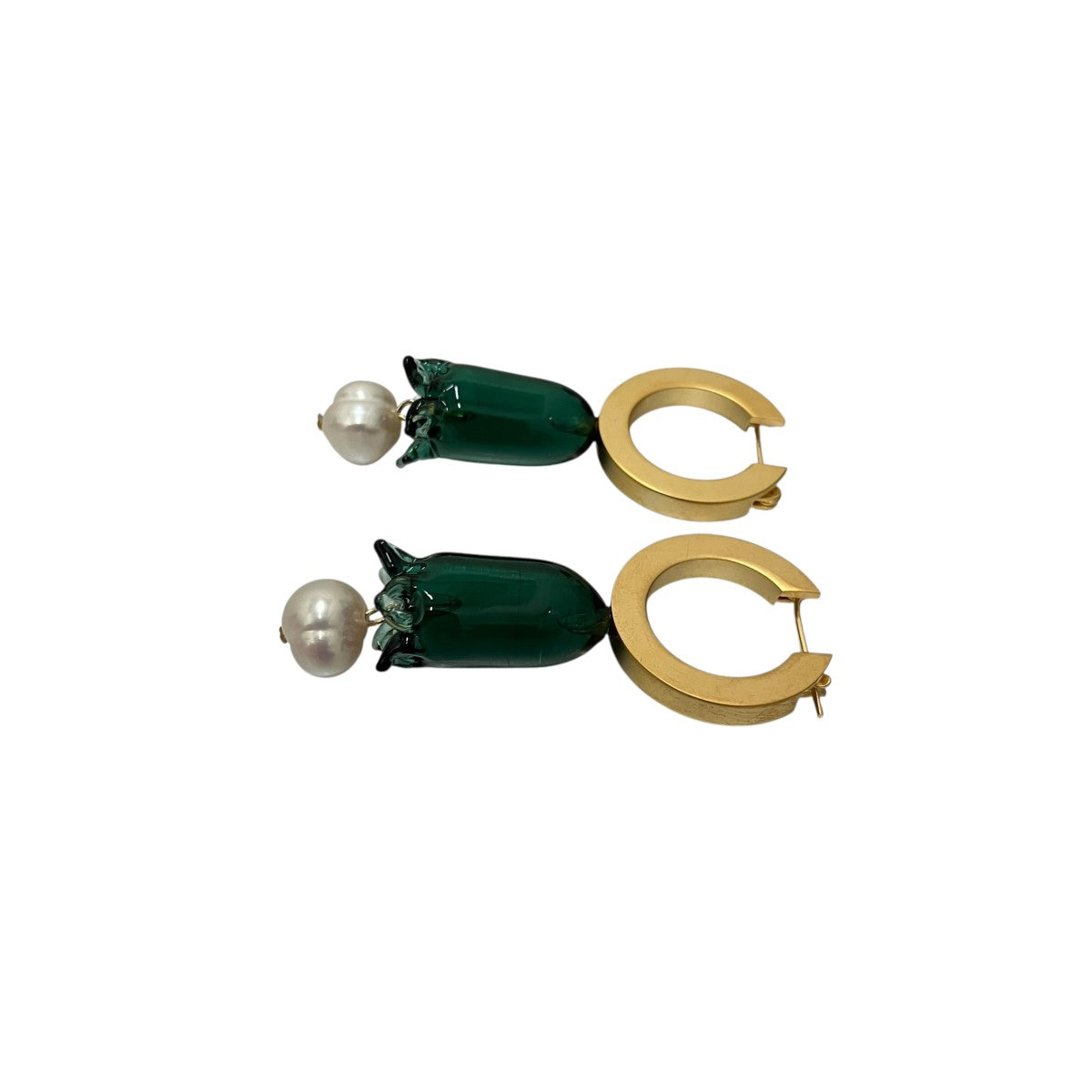 26AW【FLORAL MOTIF GLASS EARRINGS】ピアスMM26FW-AC308
