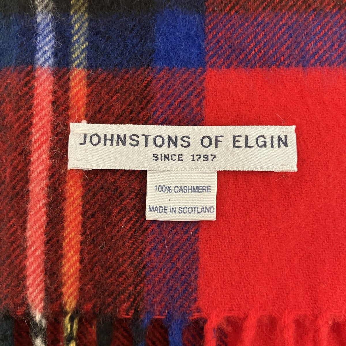 JOHNSTONS OF ELGIN カシミヤチェックマフラー 古着・中古-8枚目のアイテム画像