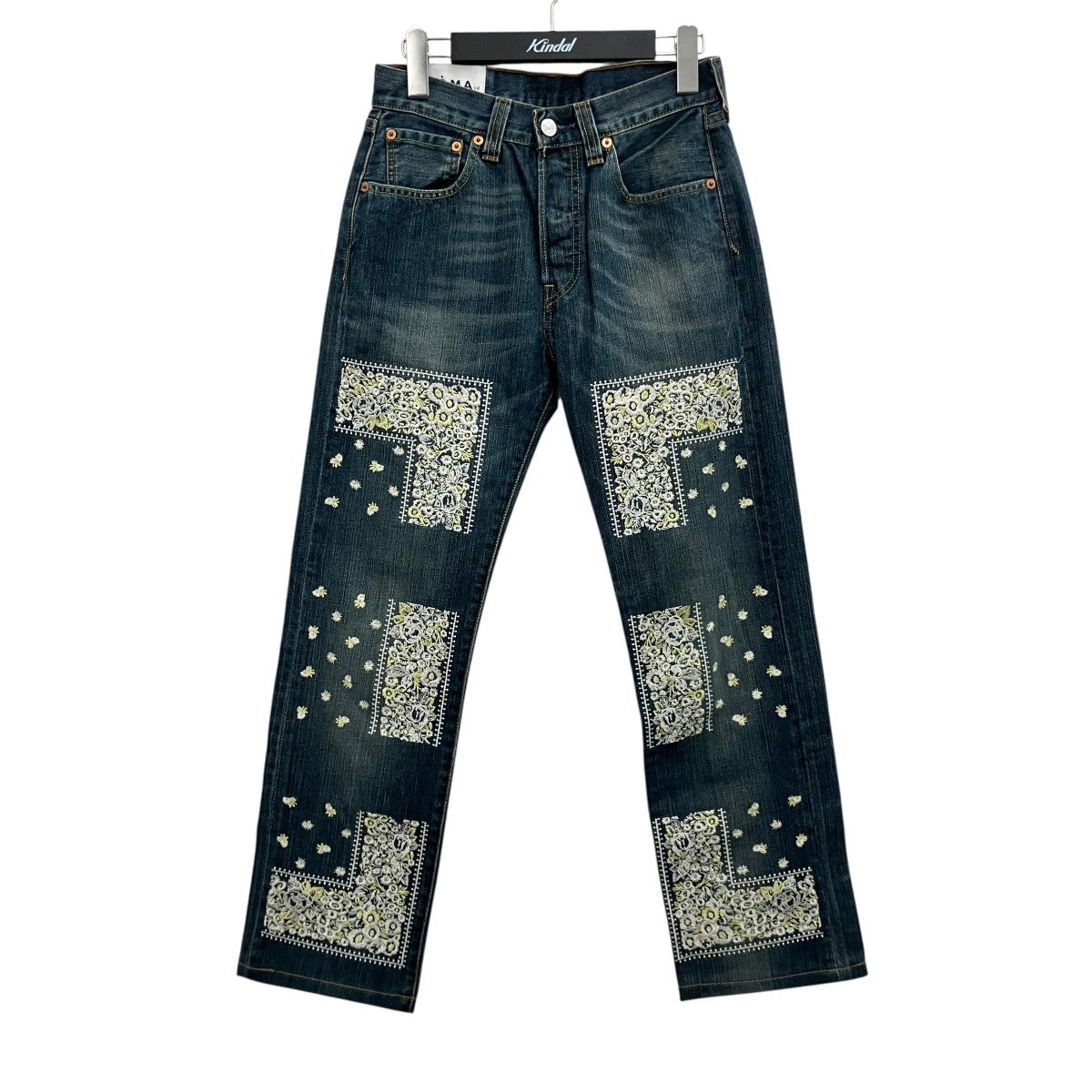 【BANDANA EMBROIDERY DENIM PANTS】デニムパンツN35-RE01