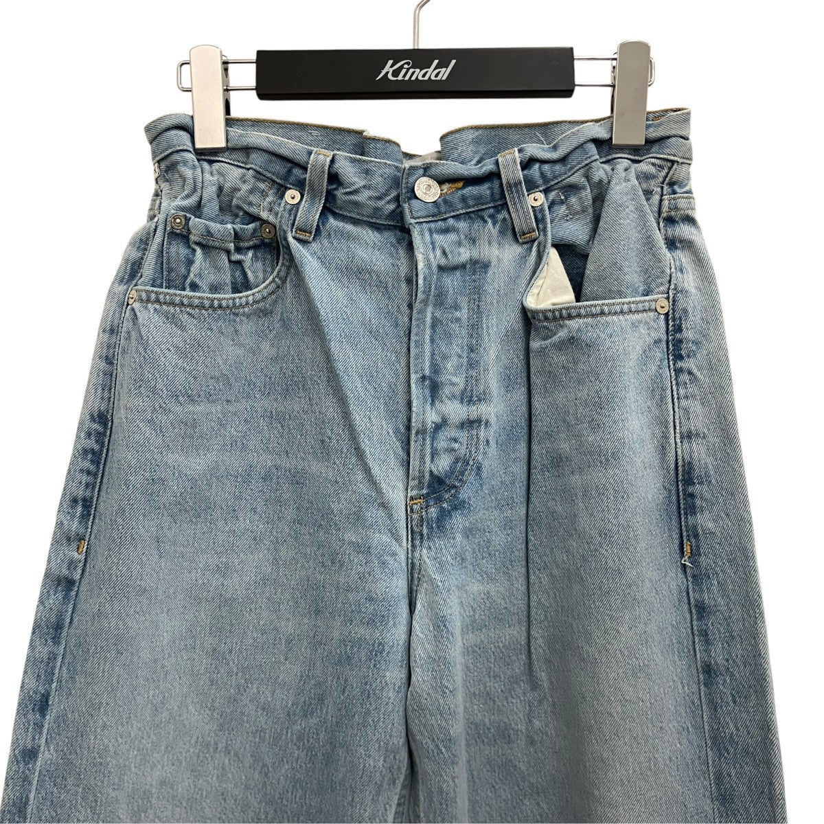 【GWENDOLINE SCRUNCH JEAN】ワイドレッグデニムパンツ2164B-3011