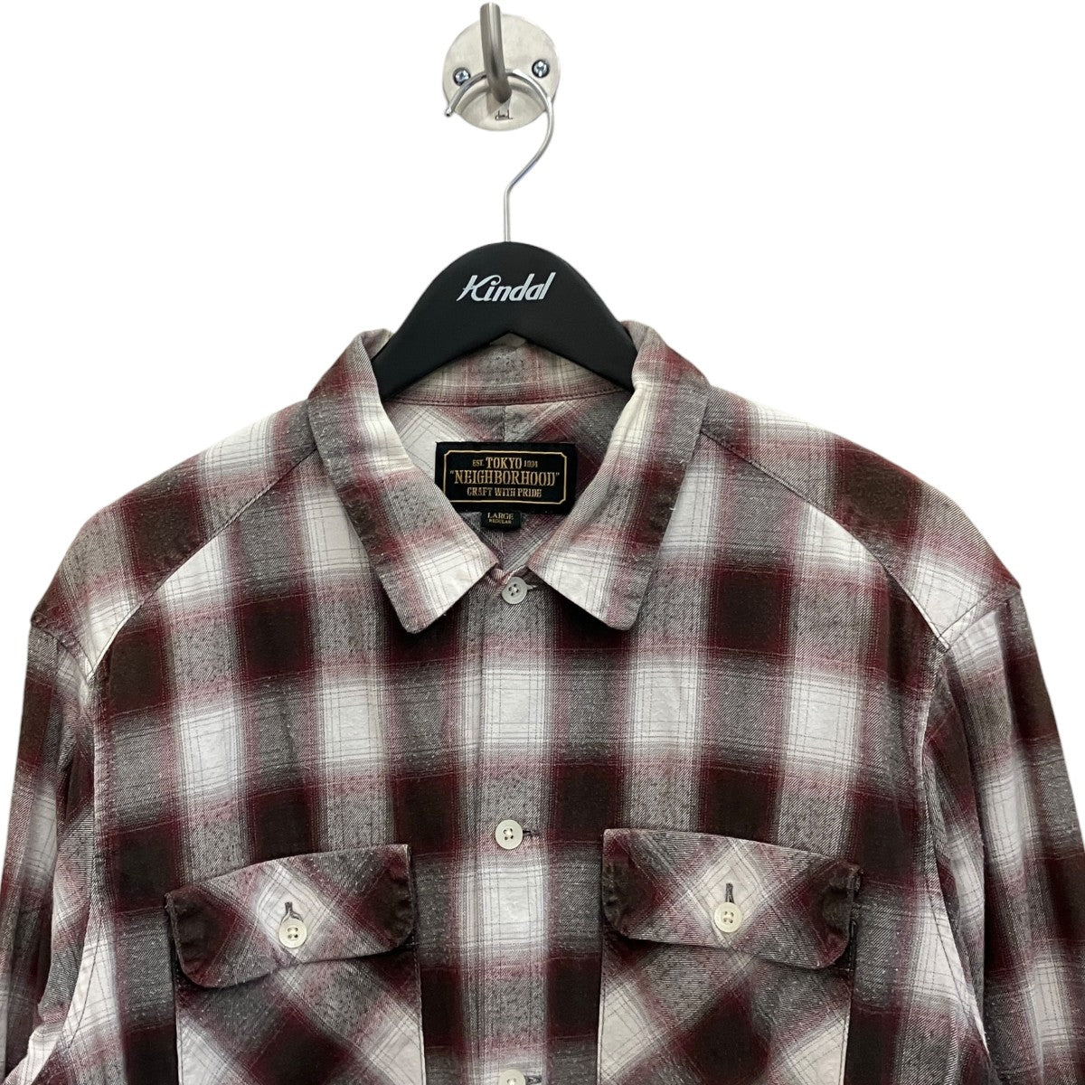 【B＆C C-SHIRT．L】オンブレチェックシャツ201ARNH-SHM03