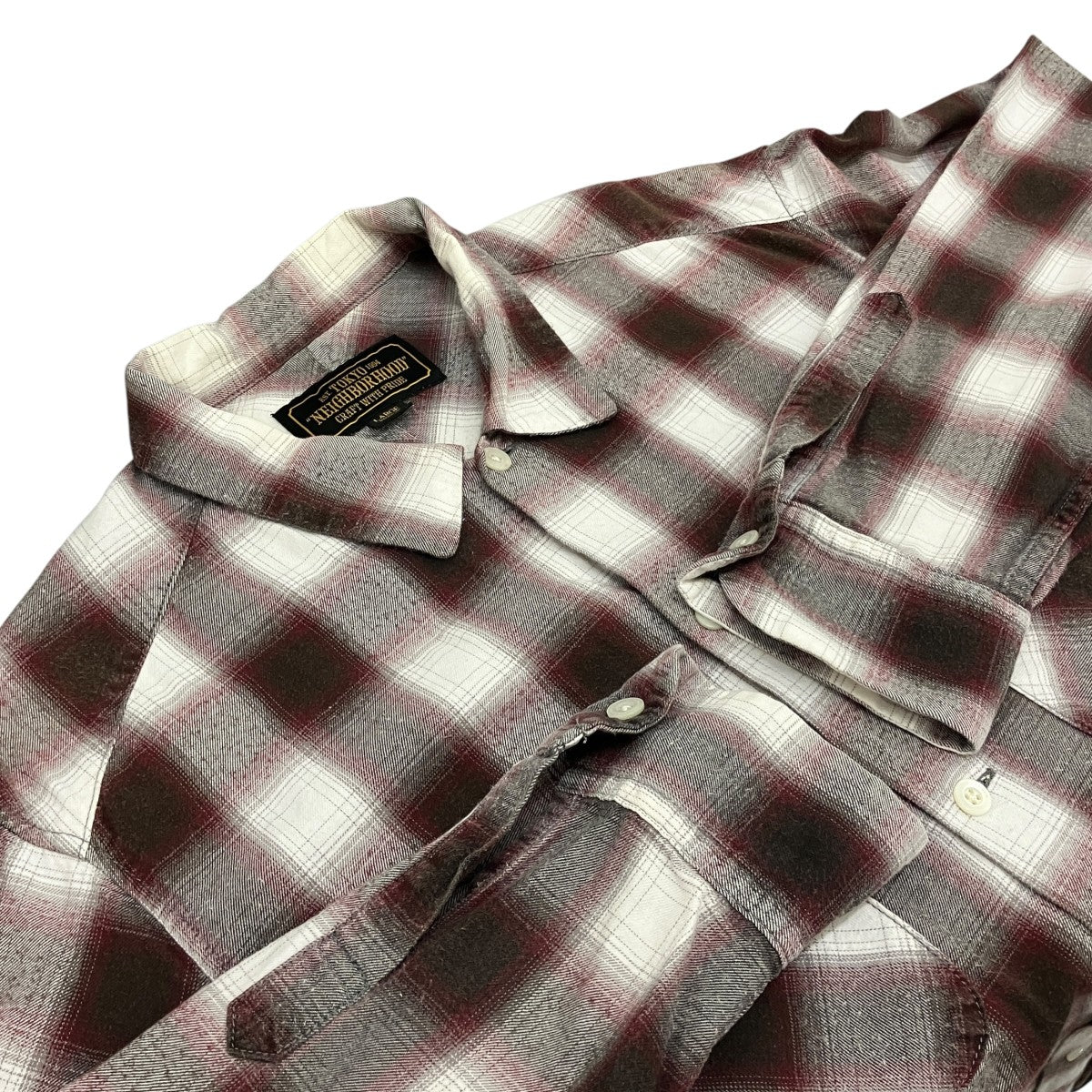【B＆C C-SHIRT．L】オンブレチェックシャツ201ARNH-SHM03