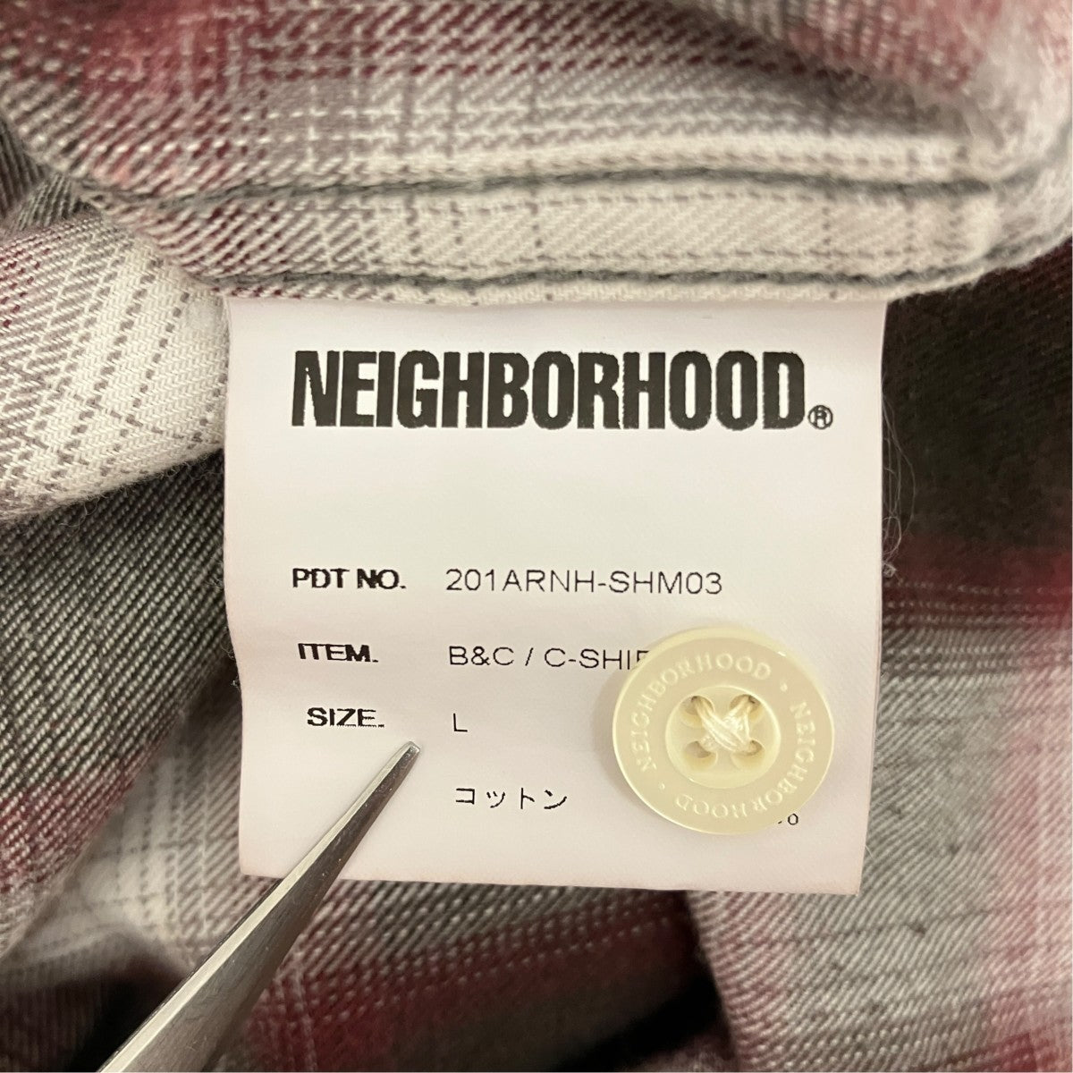 【B＆C C-SHIRT．L】オンブレチェックシャツ201ARNH-SHM03