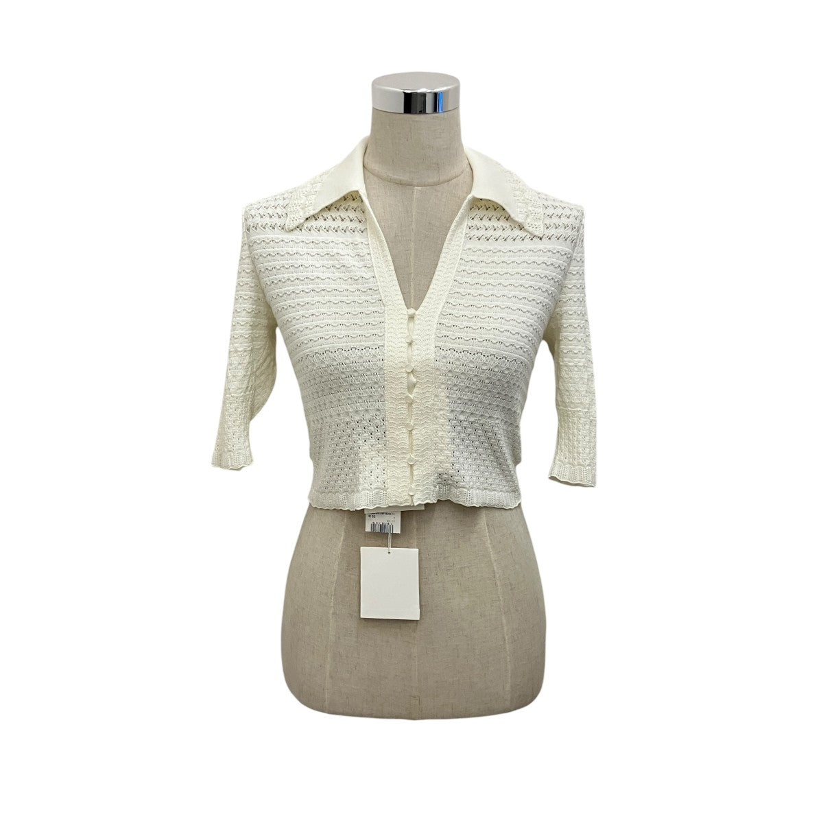 【LACE KNITTED TOP】半袖ニットMM23PF-KN728