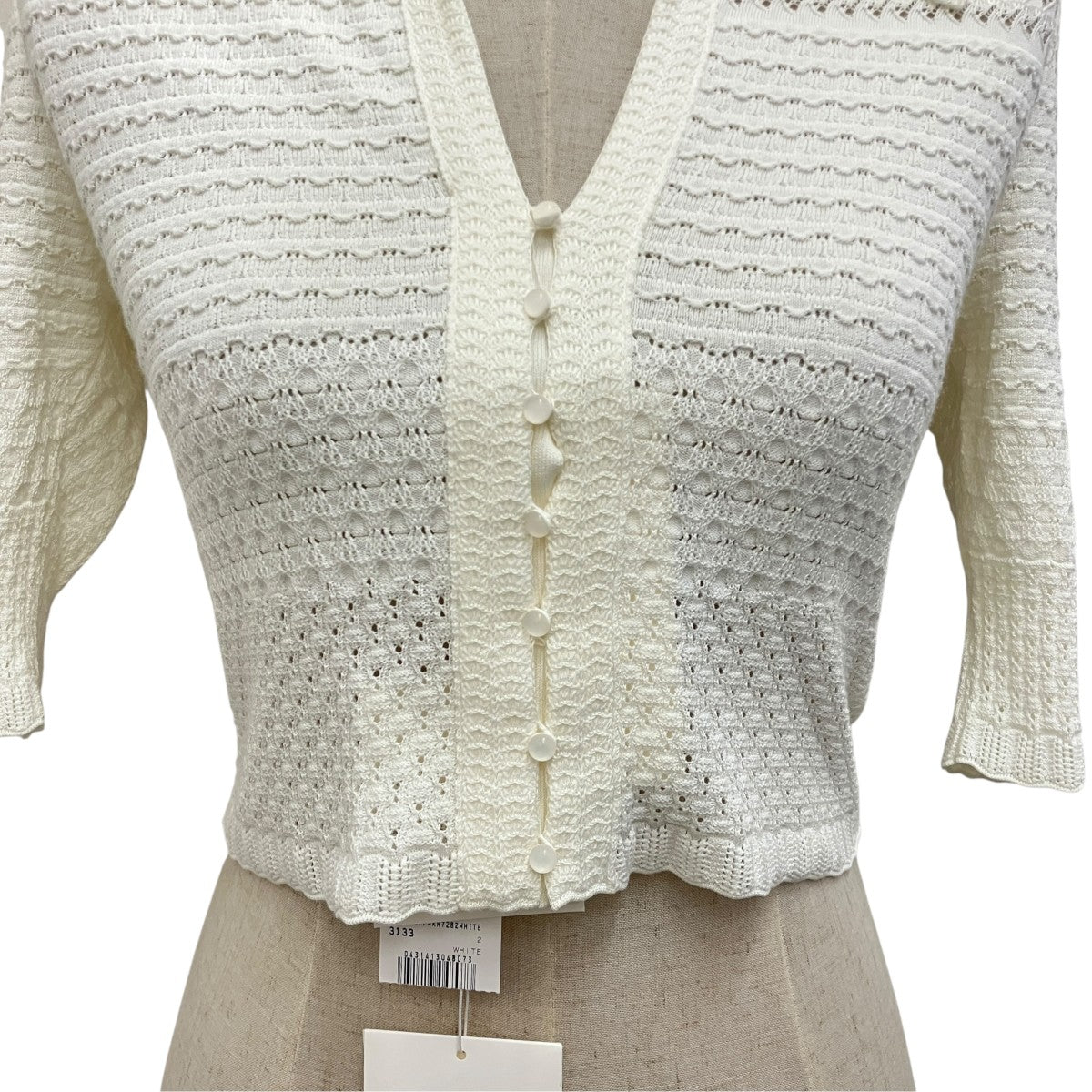 【LACE KNITTED TOP】半袖ニットMM23PF-KN728