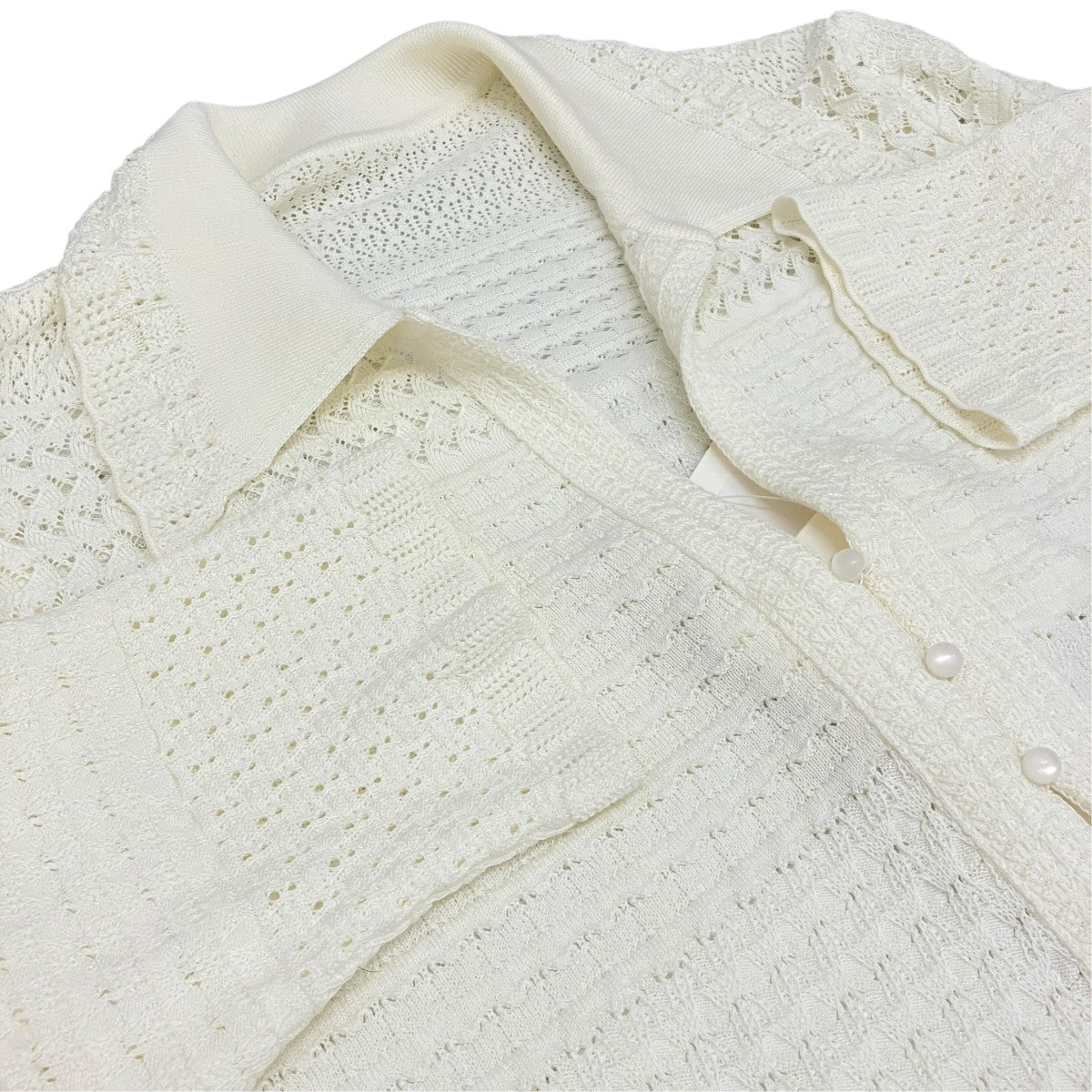 【LACE KNITTED TOP】半袖ニットMM23PF-KN728