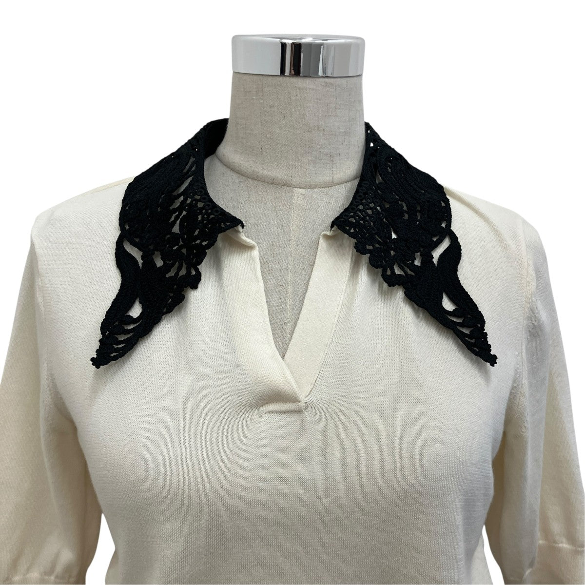25FW【EMBROIDERY COLLAR KNITTED TOP】エンブロイダリーカラーニットトップMM25FW-KN037