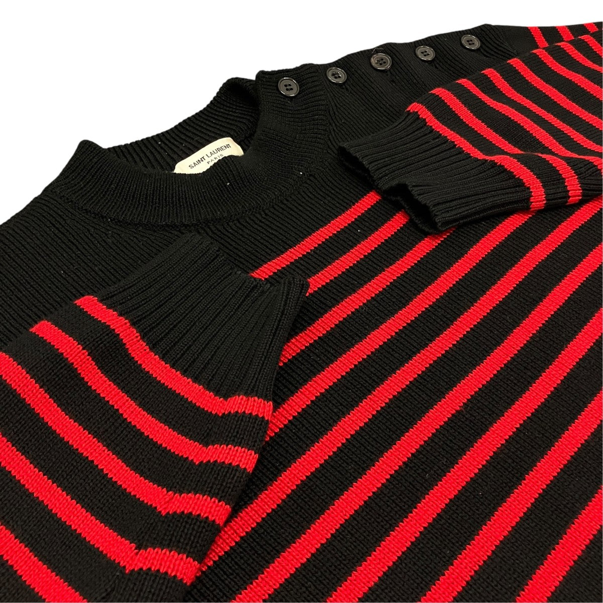 Saint Laurent Paris ボーダーニット392637 古着・中古-5枚目のアイテム画像