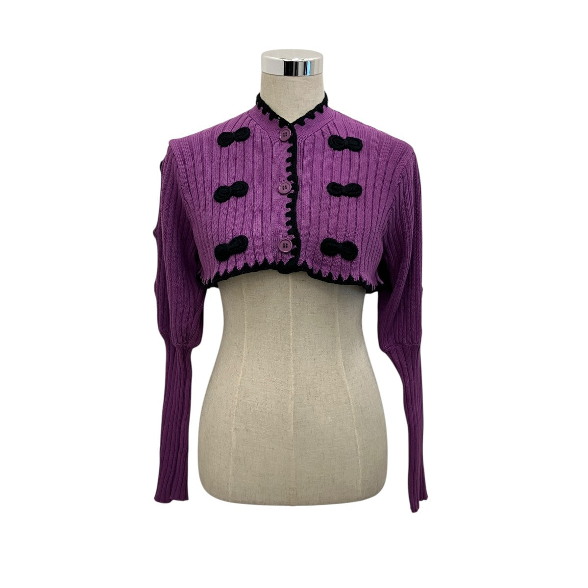 【RIBBON CROPPED KNIT CARDIGAN】クロップドカーディガン23104025