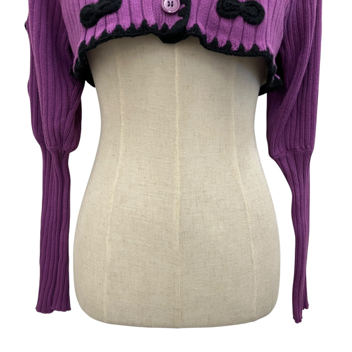 【RIBBON CROPPED KNIT CARDIGAN】クロップドカーディガン23104025