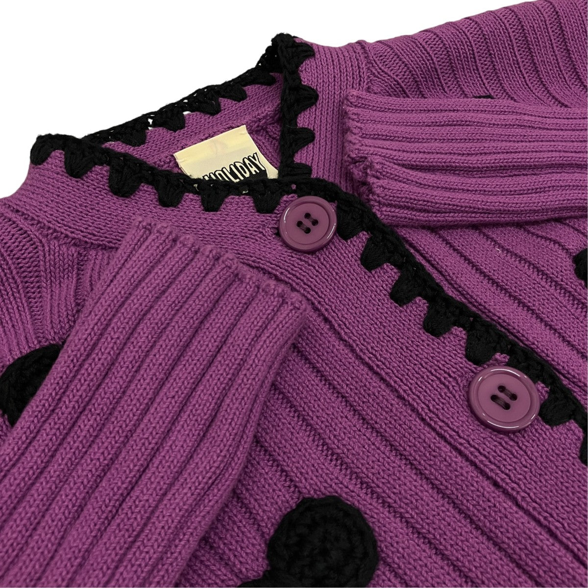 【RIBBON CROPPED KNIT CARDIGAN】クロップドカーディガン23104025