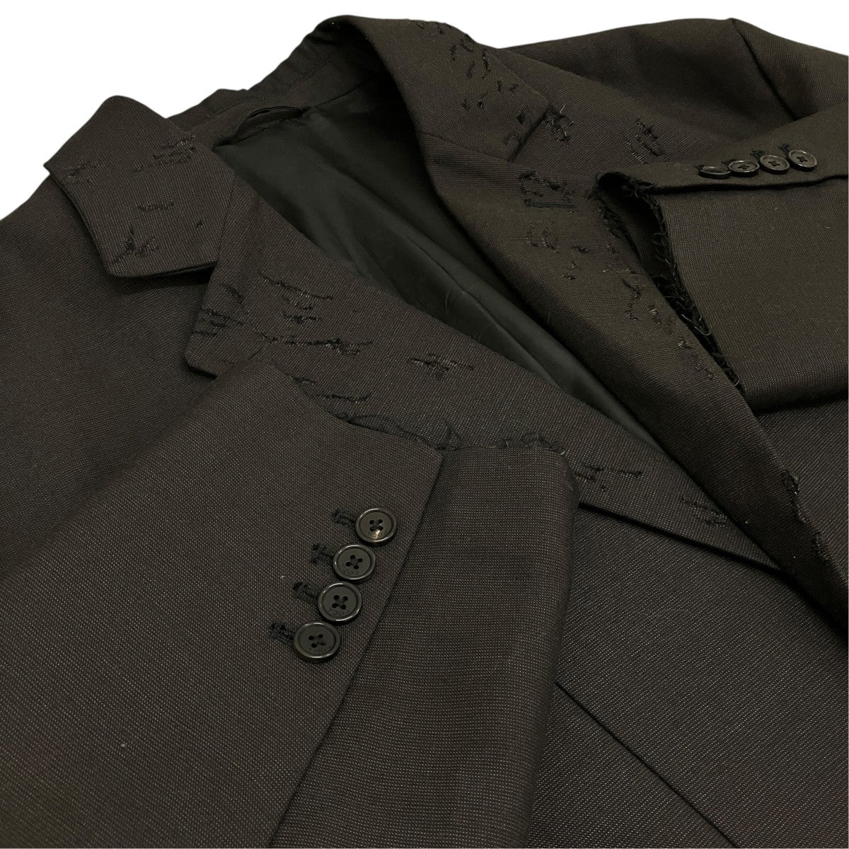 【WOOL POLY OVERSIZED ADAGIO DISTRESSED BLAZER】ダメージ加工テーラードジャケット25FBZ2BN