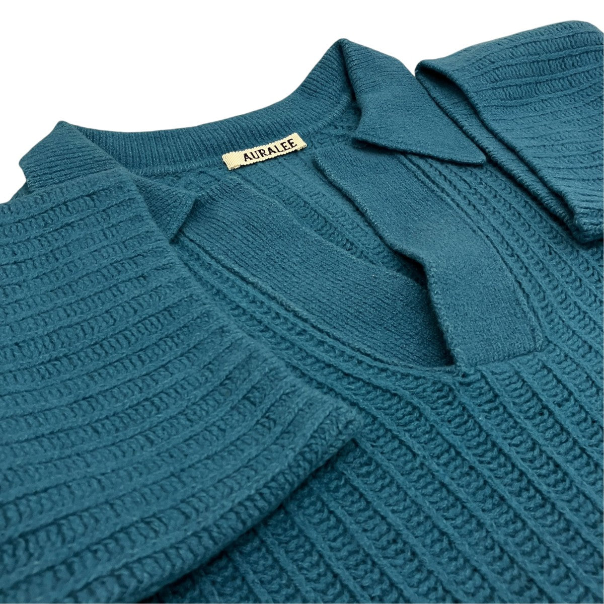 【BRUSHED COTTON WOOL RIB KNIT SKIPPER POLO】ニットポロシャツA23SP02HA