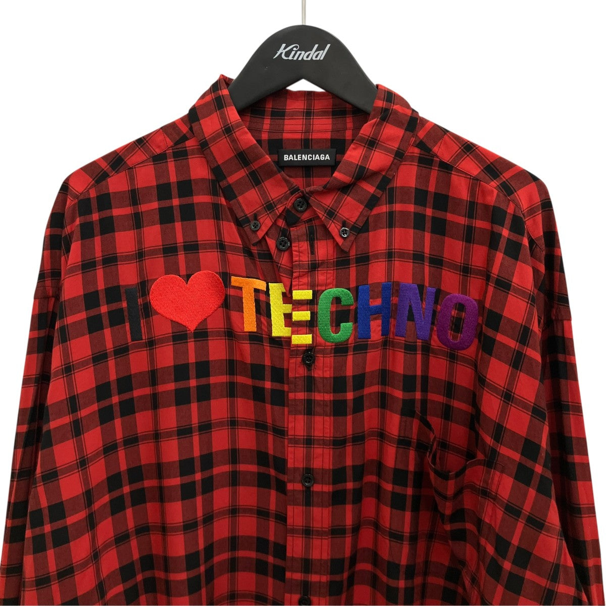 I LOVE TECHINOエンブロイダリーチェックシャツ556899