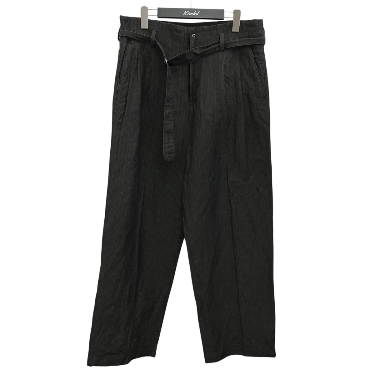 【PIN STRIPE HI-WAIST BELTED TROUSERS】ストライプベルテッドパンツYK22SS0322P