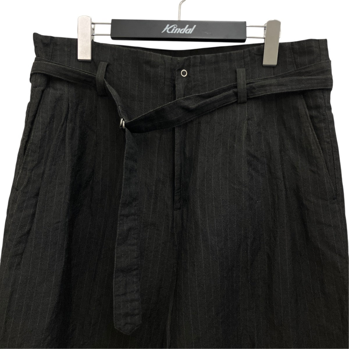 【PIN STRIPE HI-WAIST BELTED TROUSERS】ストライプベルテッドパンツYK22SS0322P