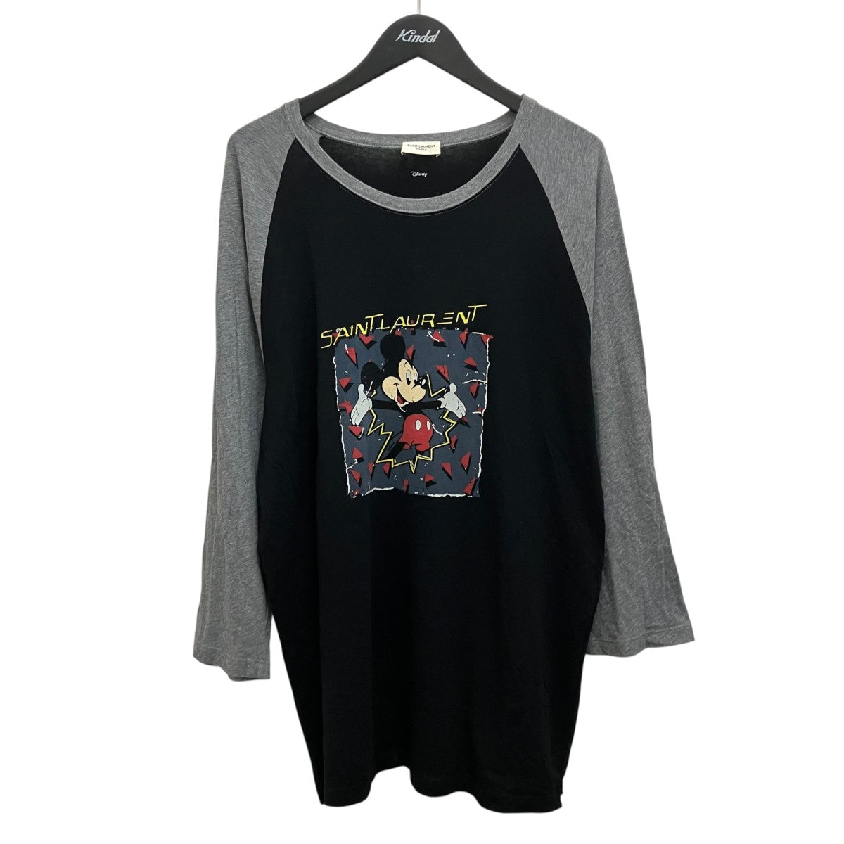 ミッキーマウスロゴ ラグラン7分丈 ベースボールTシャツ631806