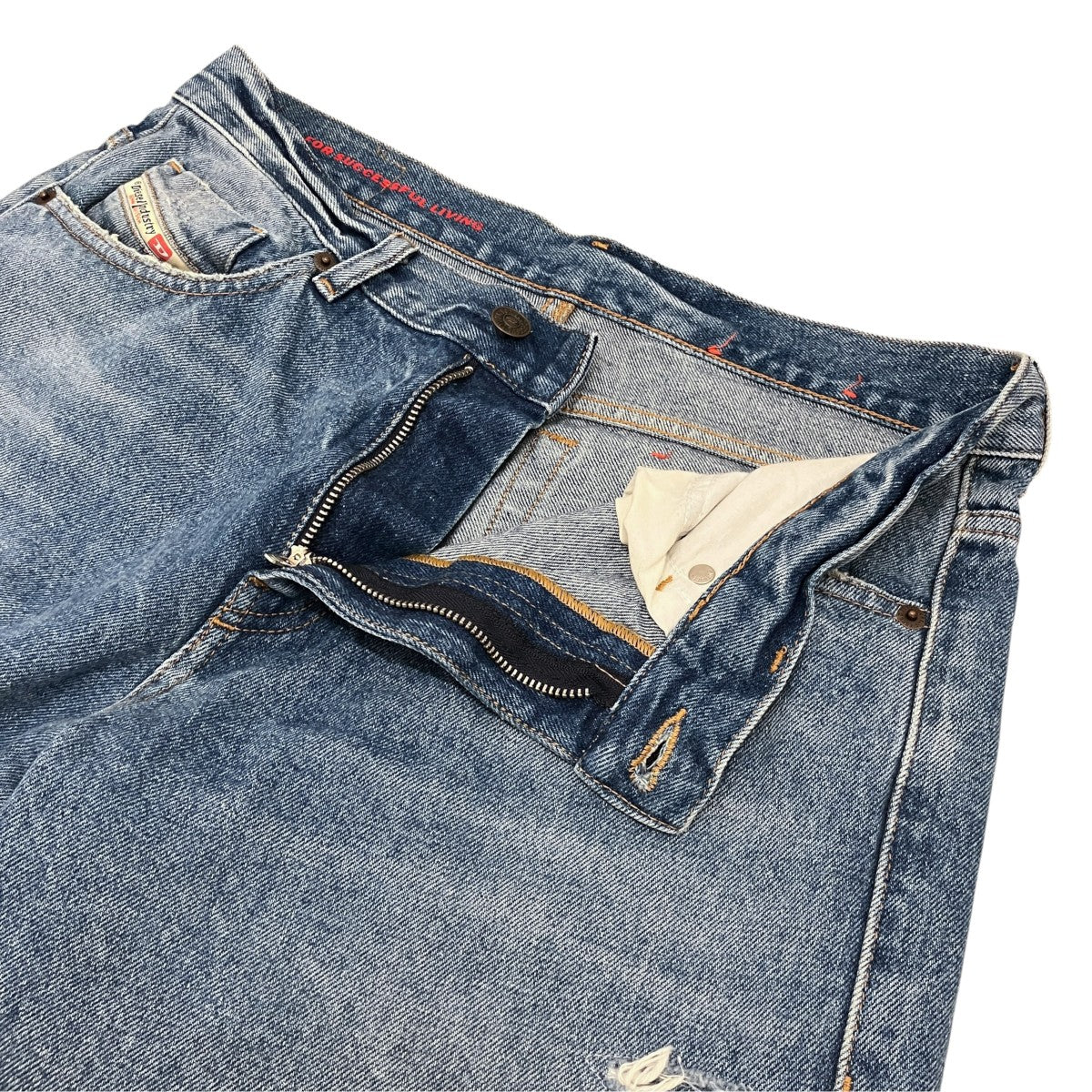 1978ダメージ加工ワイドデニムパンツ