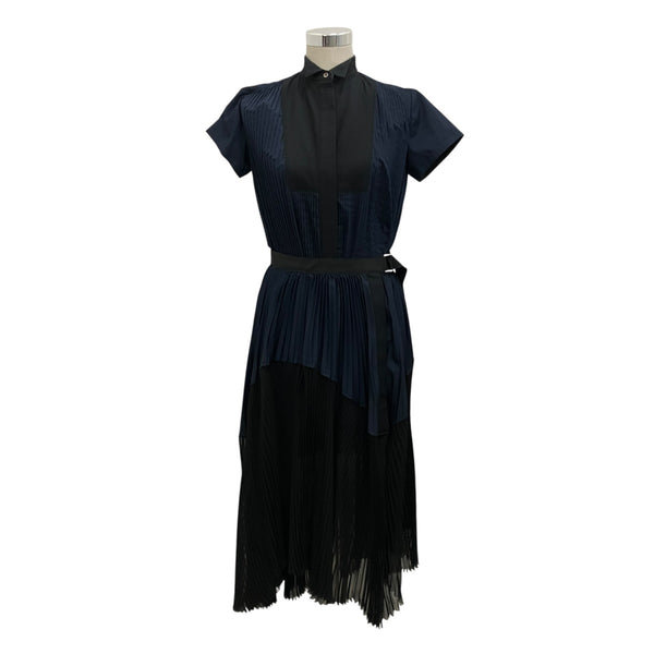 sacai(サカイ) プリーツシャツワンピース18-03983 18-03983 ネイビー