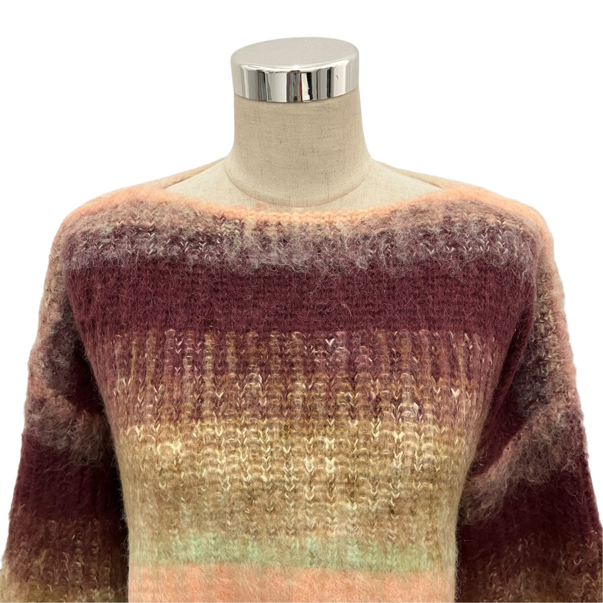【Gradient Stripe Top and Scarf】クロップドニット0123030511