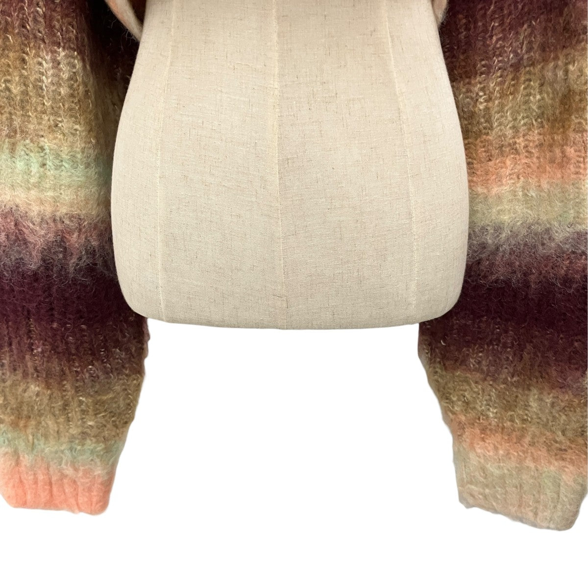 【Gradient Stripe Top and Scarf】クロップドニット0123030511