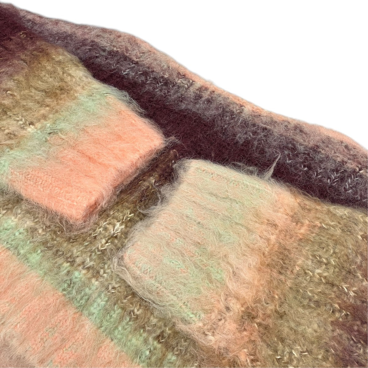 【Gradient Stripe Top and Scarf】クロップドニット0123030511