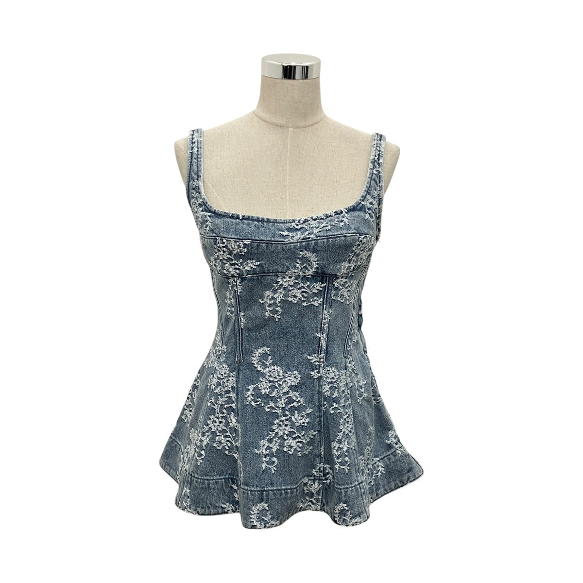 FETICO 26AW【LACE JACQUARD DENIM PEPLUM BUSTIER】デニムビスチェFTC264-0101B 古着・中古-1枚目のアイテム画像