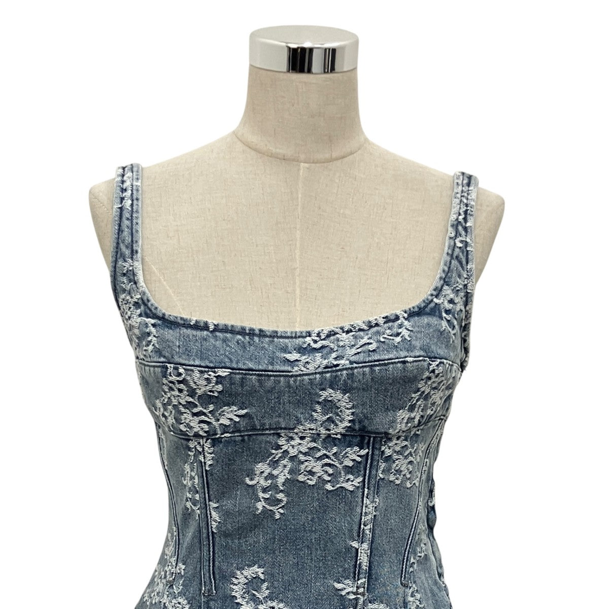 FETICO 26AW【LACE JACQUARD DENIM PEPLUM BUSTIER】デニムビスチェFTC264-0101B 古着・中古-3枚目のアイテム画像