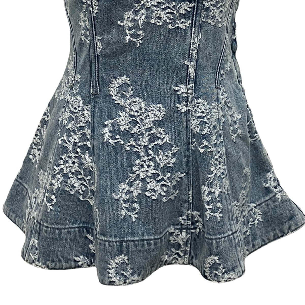 FETICO 26AW【LACE JACQUARD DENIM PEPLUM BUSTIER】デニムビスチェFTC264-0101B 古着・中古-4枚目のアイテム画像