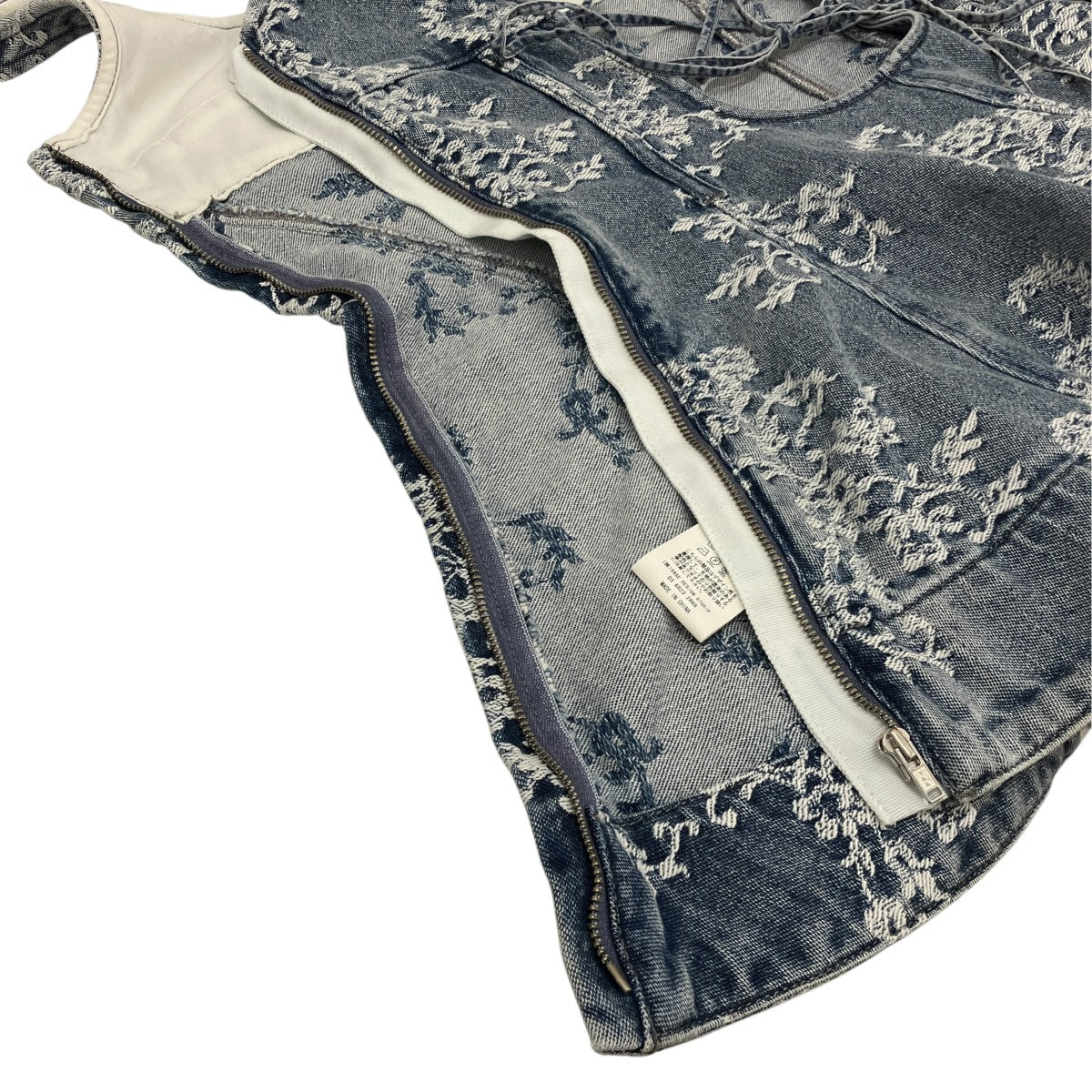 FETICO 26AW【LACE JACQUARD DENIM PEPLUM BUSTIER】デニムビスチェFTC264-0101B 古着・中古-5枚目のアイテム画像