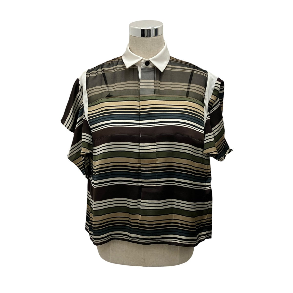 sacai(サカイ) 【HORIZONTAL STRIPE PULLOVER】プルオーバー半袖シャツ