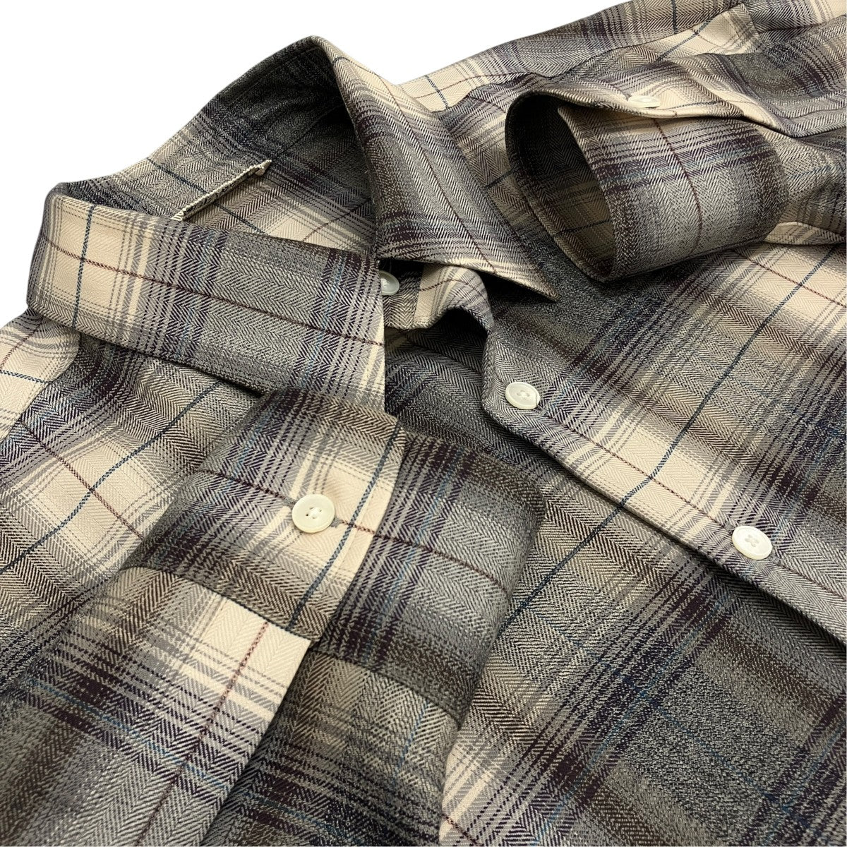 【SUPER LIGHT WOOL CHECK SHIRT】ウールチェックシャツA23AS01LC