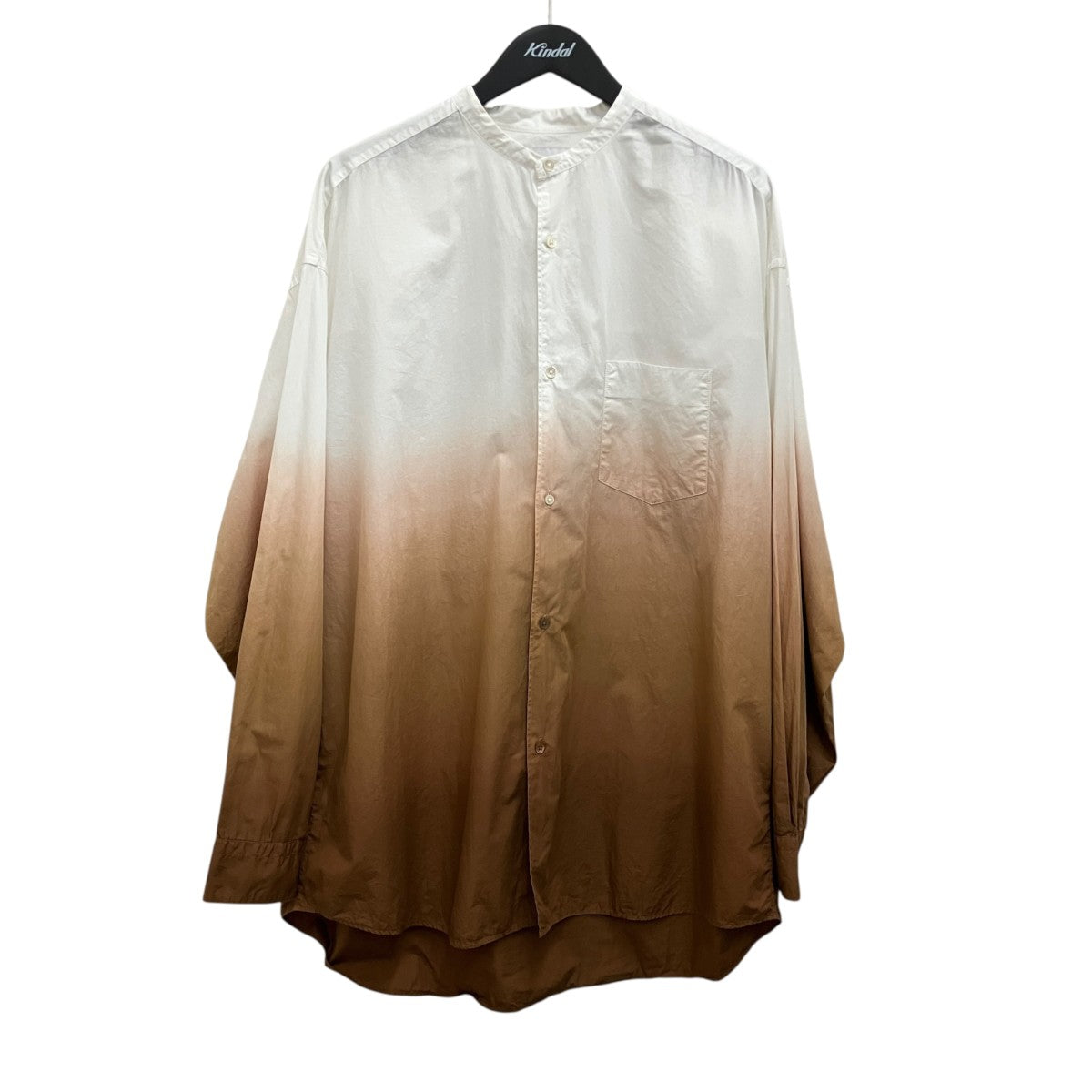 Graphpaper 【BROAD L S OVERSIZED BAND COLLAR SHIRT】グラデーションシャツGU251-50002C 古着・中古-1枚目のアイテム画像