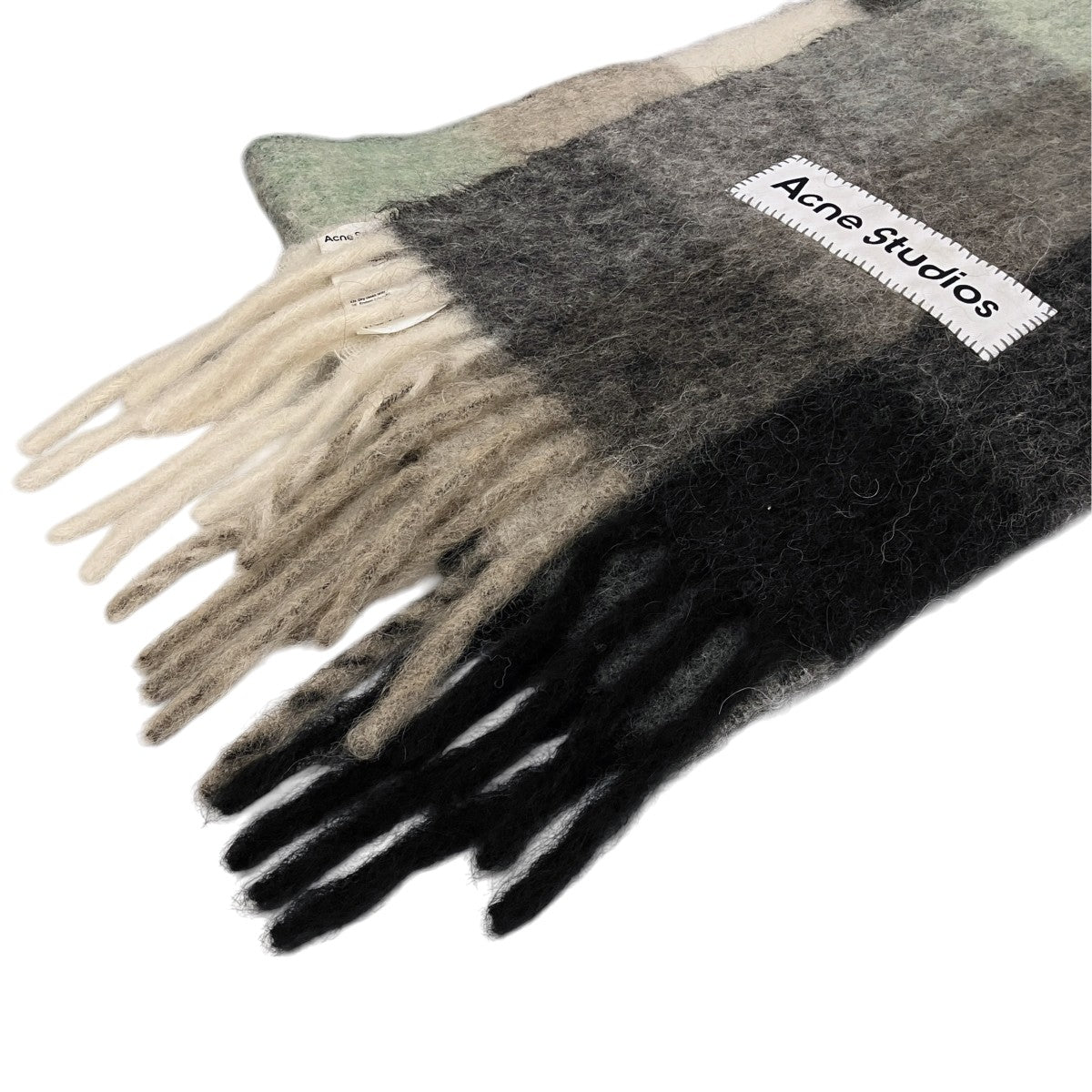 ACNE STUDIOS モヘヤチェックマフラーCA0084 古着・中古-7枚目のアイテム画像