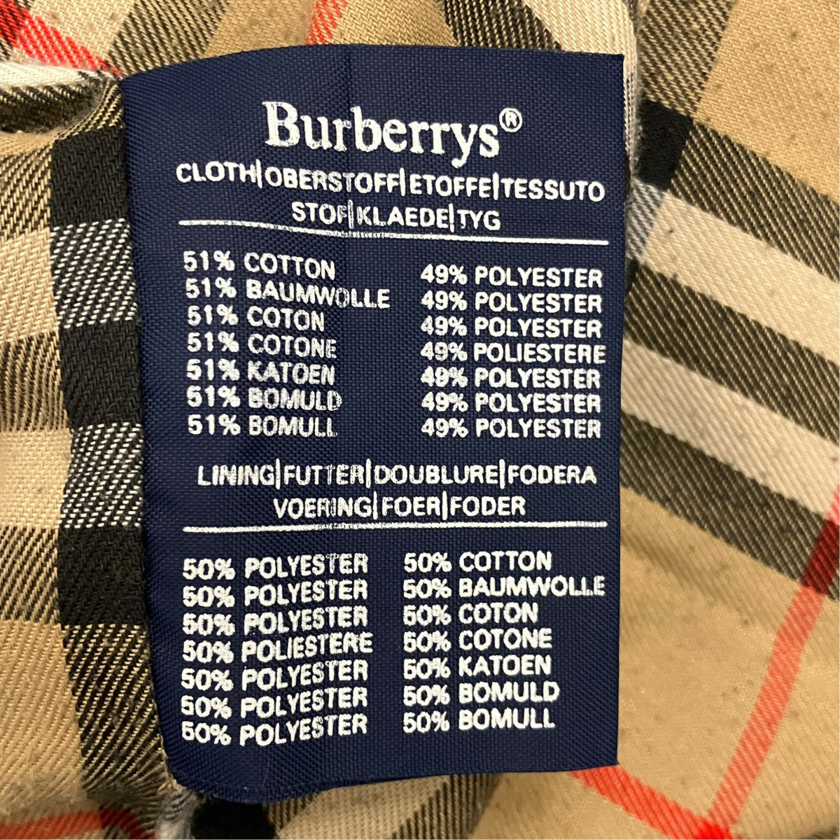 Burberry’s ステンカラーコート 古着・中古-8枚目のアイテム画像