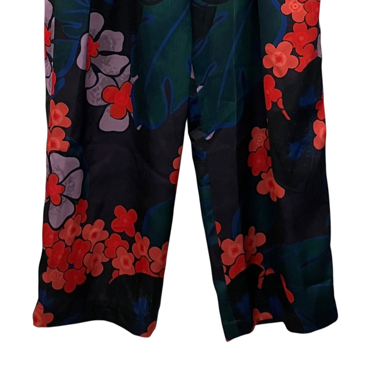 DRIES VAN NOTEN フラワーパターン タックワイドパンツ71-04-04-04020 古着・中古-4枚目のアイテム画像