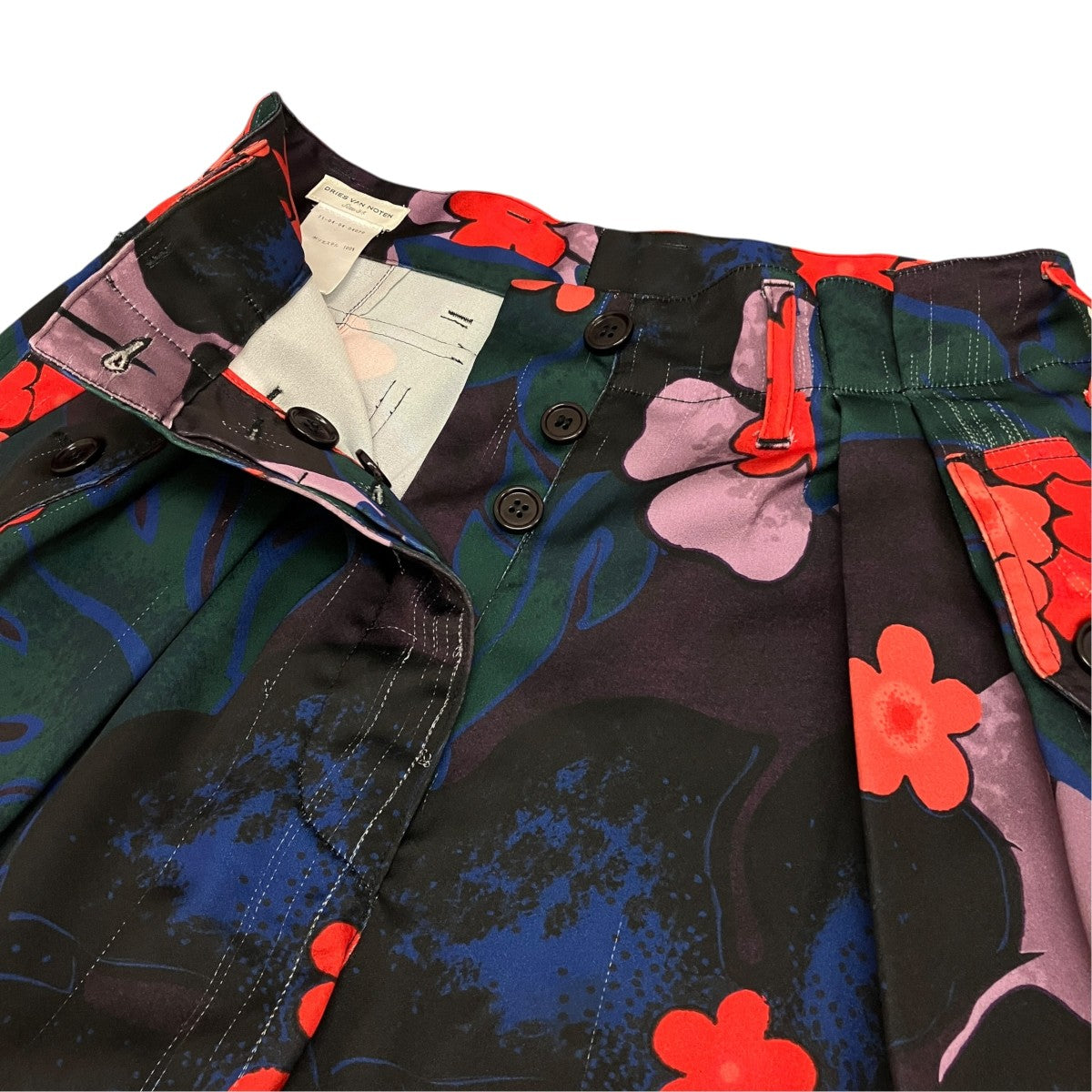 DRIES VAN NOTEN フラワーパターン タックワイドパンツ71-04-04-04020 古着・中古-5枚目のアイテム画像