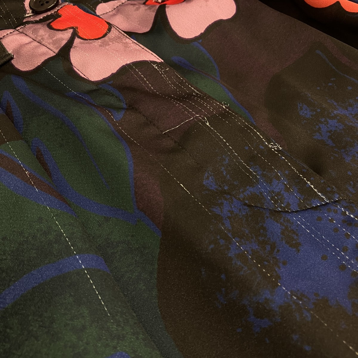DRIES VAN NOTEN フラワーパターン タックワイドパンツ71-04-04-04020 古着・中古-8枚目のアイテム画像