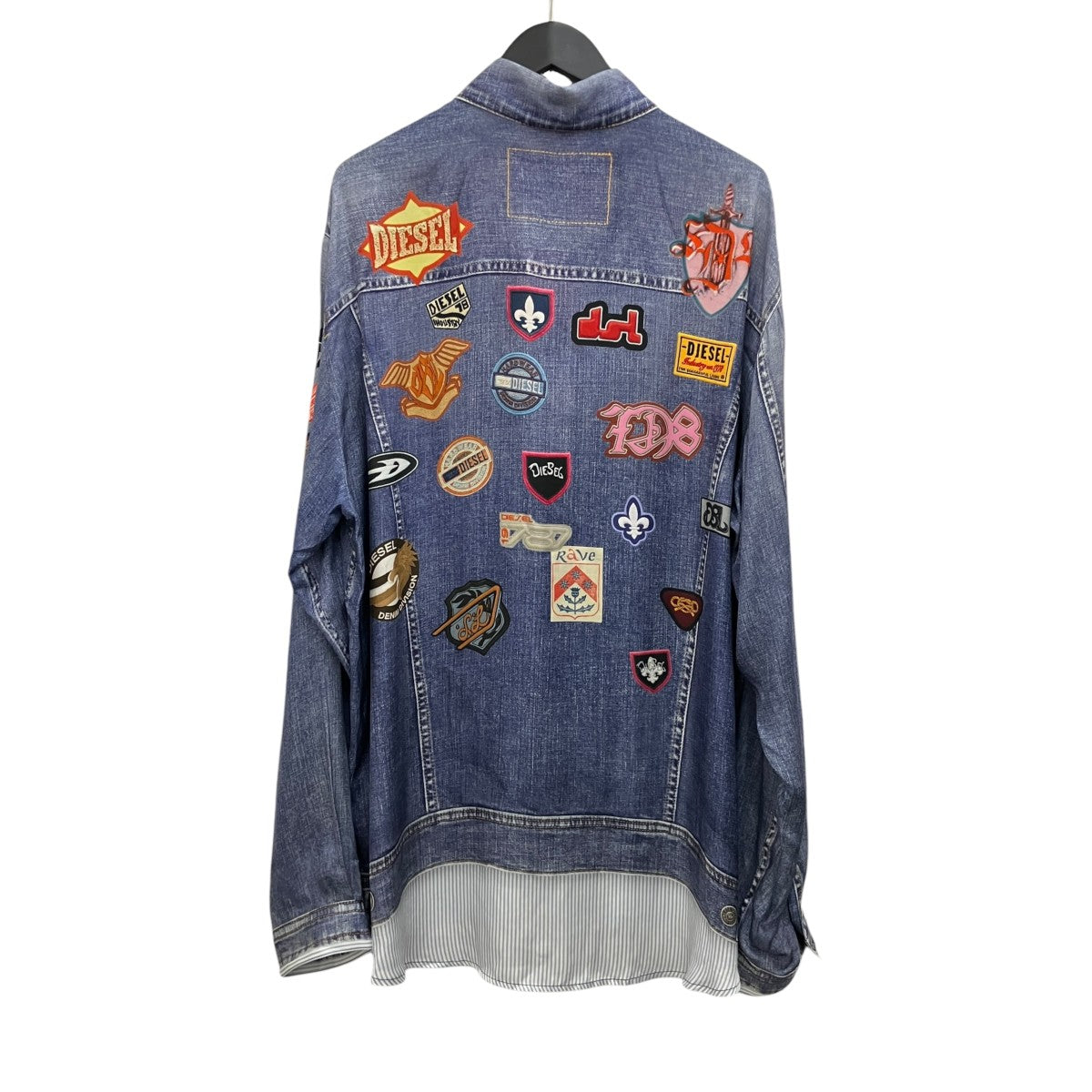 DIESEL 【S-SIMPLY-PATCH】フェイクパッチデジタルプリントシャツA227680BKCU 古着・中古-2枚目のアイテム画像