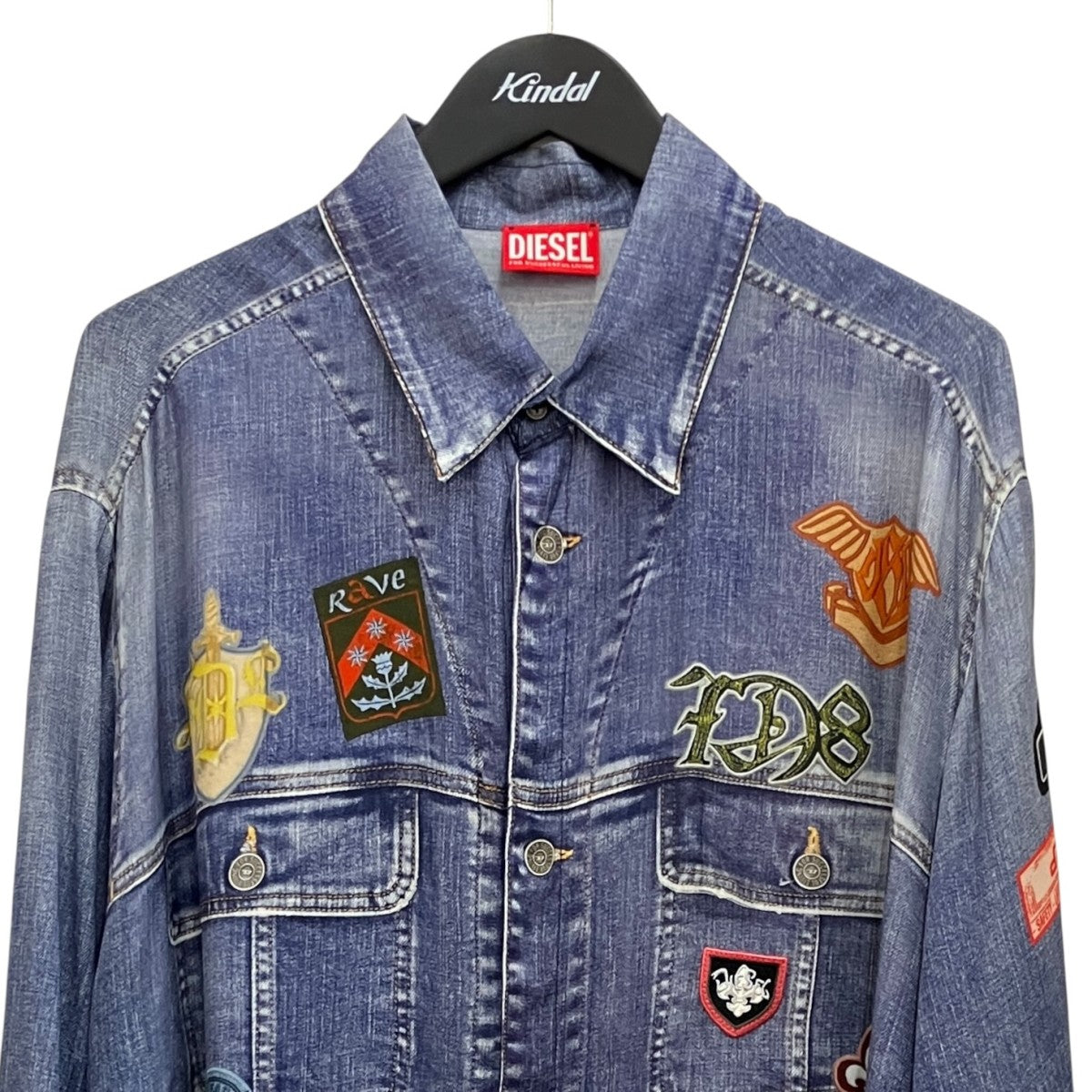 DIESEL 【S-SIMPLY-PATCH】フェイクパッチデジタルプリントシャツA227680BKCU 古着・中古-3枚目のアイテム画像